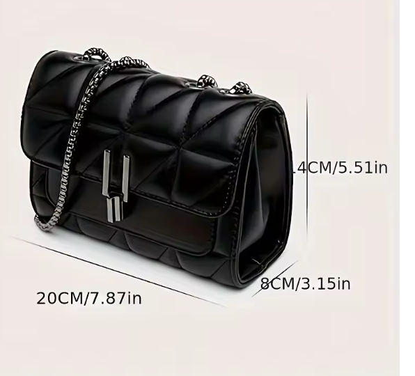 Bolso Bandolera de Mujer Acolchado en Piel sintética con Cadena Modelo Emilly