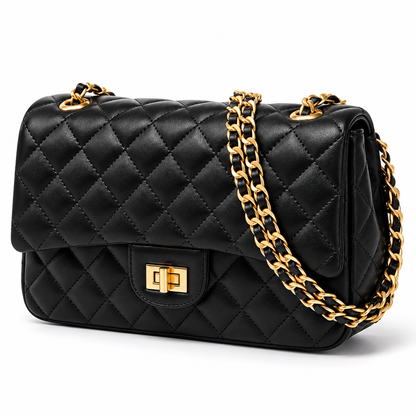 Bolso Bandolera de Mujer Acolchado con Cadena Dorada Modelo Copacabana