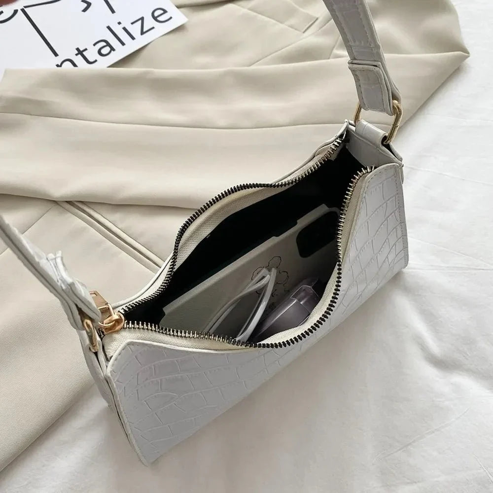 Bolso de Hombro para Mujer con Textura de Cocodrilo Modelo Rouge