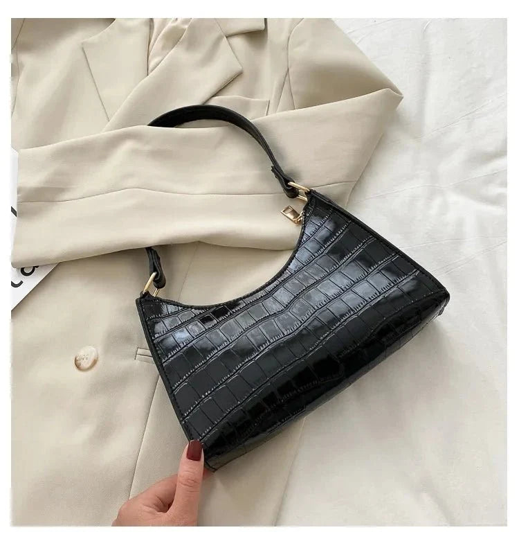 Bolso de Hombro para Mujer con Textura de Cocodrilo Modelo Rouge
