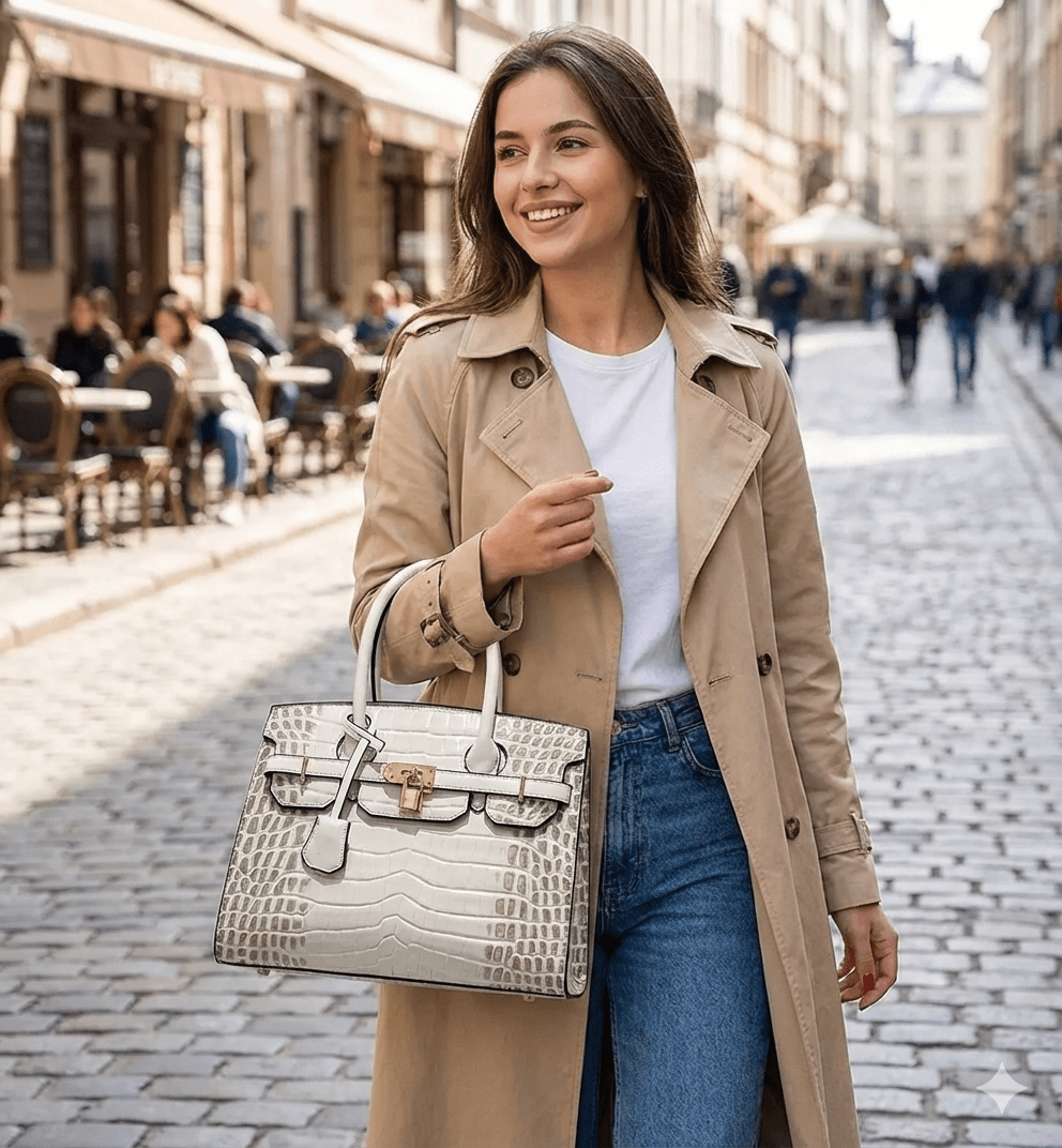 Bolso de Mujer en Piel Sintética Textura Croco Modelo Blinkin